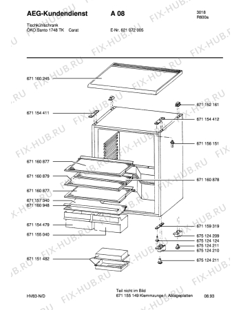 Взрыв-схема холодильника Aeg SAN1748TK - Схема узла Housing 001